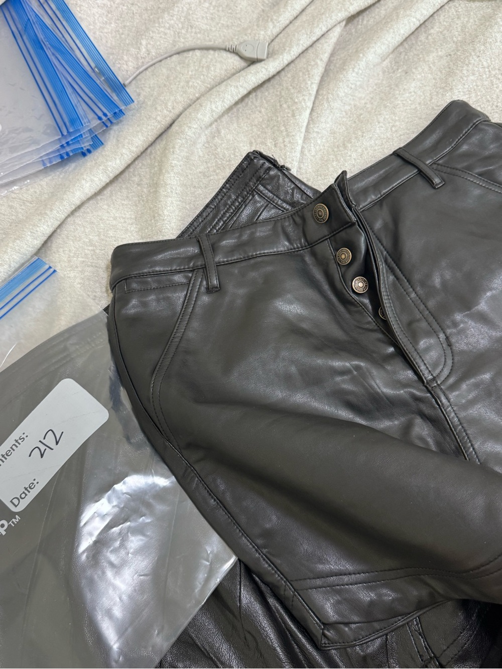 Free People Black High-Waist Leather Shorts - Picture 4 of 5